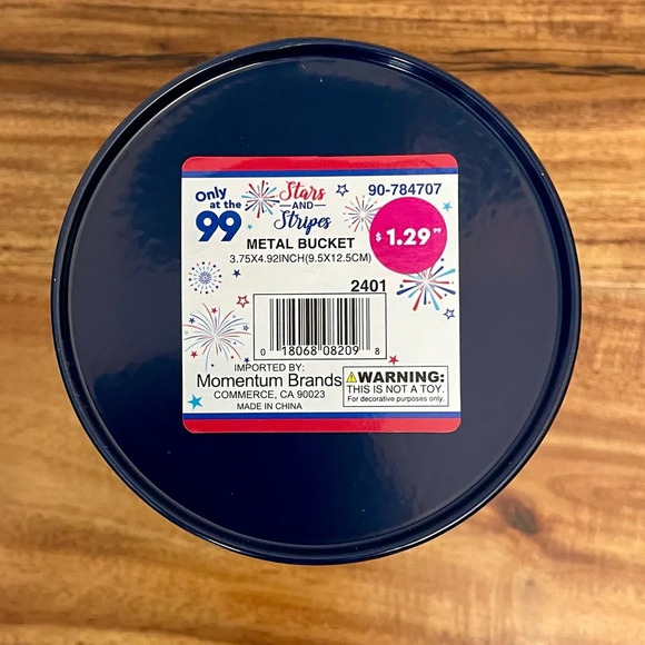 4th Of July Decor Patriotic Metal Tin Buckets with Stars Red Blue Silver 18 PCS - Picture 8 of 12